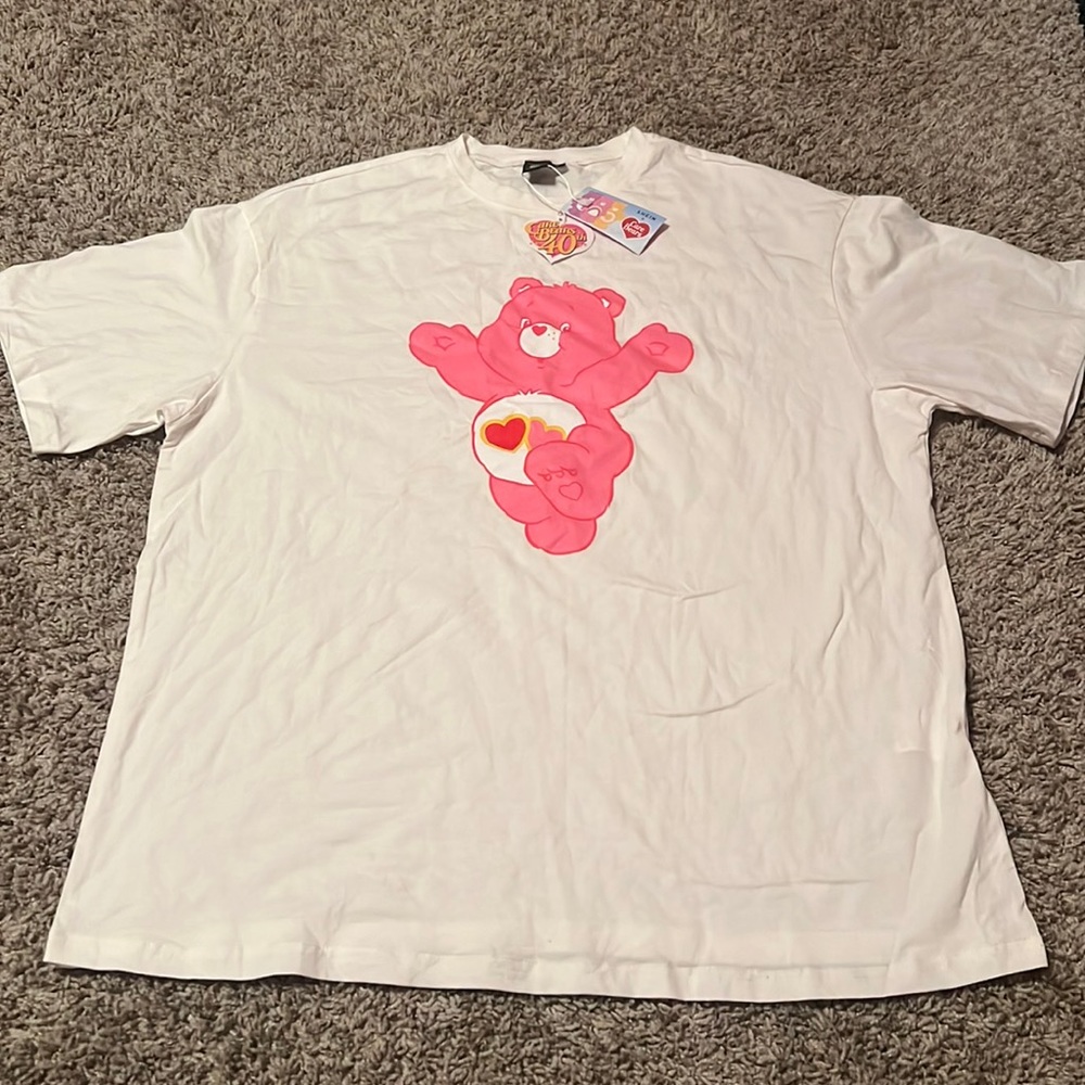 from shein brand new never been worn care bear shirt size small oversized tee